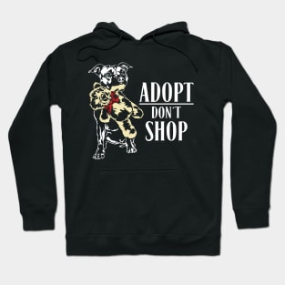 Funny Cute Pitbull dog portrait Adopt dont shop Hoodie